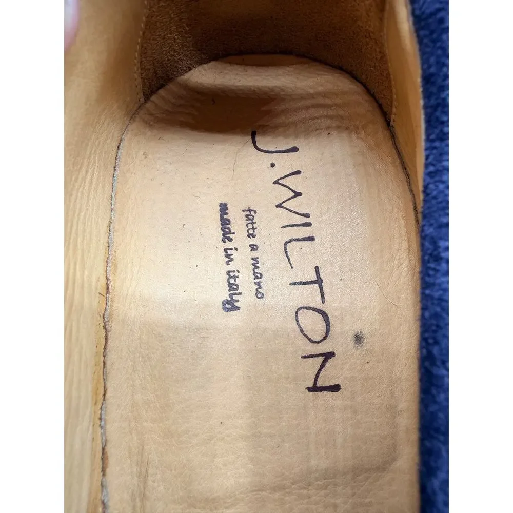 J. Wilton Blue Suede Loafers EU 42 US 9 Made in Italy Vero Cuoio
